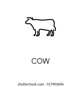 Cow flat icon. Single high quality outline symbol of animal for web design or mobile app. Thin line signs of cow for design logo, visit card, etc. 