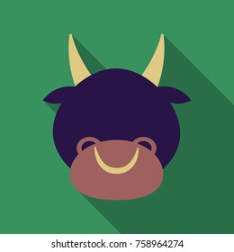 Cow flat icon. Single high quality symbol of animal for web design or mobile app. Thin signs of cow for design logo, visit card, etc. pictogram of cow