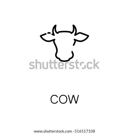 Cow flat icon. Single high quality outline symbol of animal for web design or mobile app. Thin line signs of cow for design logo, visit card, etc. Outline pictogram of cow