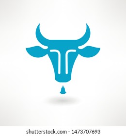 Cow flat icon. Thin line signs of cow for design logo, visit card, etc. 

