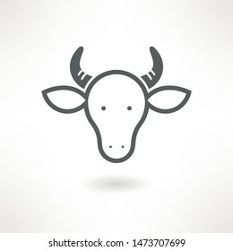 Cow flat icon. Thin line signs of cow for design logo, visit card, etc. 
