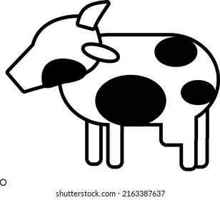 icono de la línea plana de vaca. bueno para el diseño de elementos ui, presentación, banner, afiche.