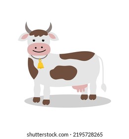 Cow. Flat style. Vector illustration 