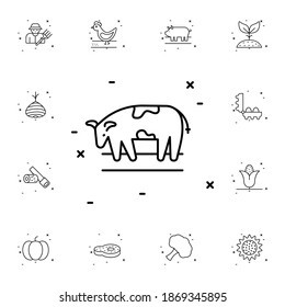 Cow flat vector icon in agriculture pack