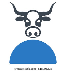 Cow flat vector illustration. An isolated illustration on a white background.