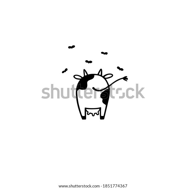 Cow Flies Vector Print Stock Vector (Royalty Free) 1851774367 ...