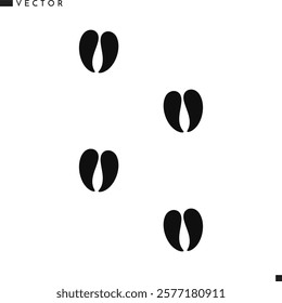 Cow footprint silhouette. Animal footprint vector illustration. Holstein cow track