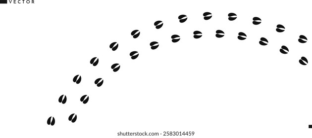 Cow footprint silhouette. Farm animal track. Holstein cow footprint vector illustration