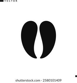 Cow footprint vector. Animal footprint icon. Farm animal track   