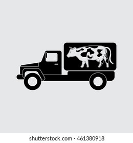 cow freight car vector silhouette. Simple icon