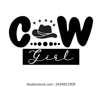 cow girl typography t-shirt design