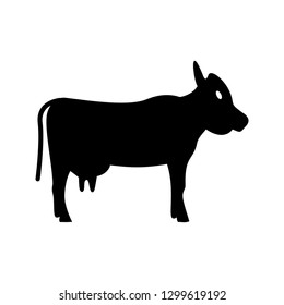 Cow Glyph Black Icon