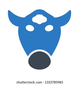 cow glyph double color icon