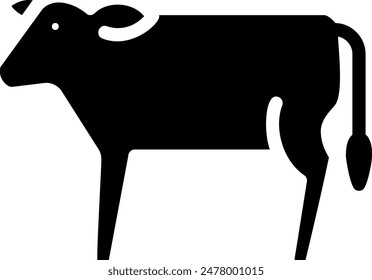 cow glyph icon illustration vector