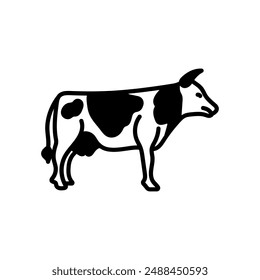 Cow Glyph Icon, Vector illustration