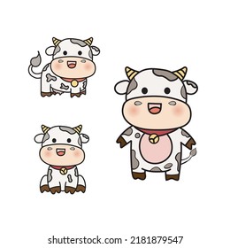 The cow goes moo. Vector illustration of a mooing cow in simple children's style.