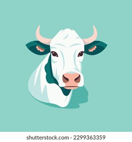 The cow goes moo. Vector illustration of a mooing cow in simple children's style.