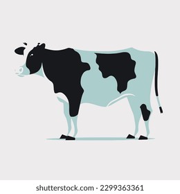 The cow goes moo. Vector illustration of a mooing cow in simple children's style.