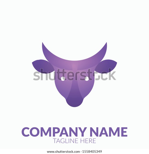 gold cow logo graphic design