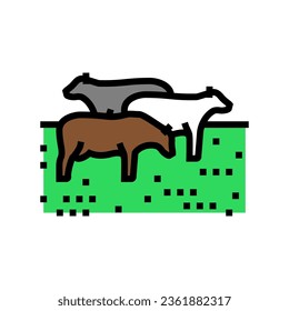 cow grazing color icon vector. cow grazing sign. isolated symbol illustration