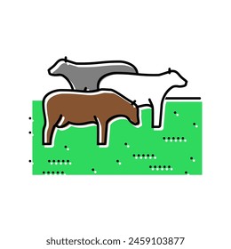 cow grazing color icon vector. cow grazing sign. isolated symbol illustration