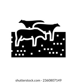 cow grazing glyph icon vector. cow grazing sign. isolated symbol illustration