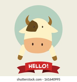 Cow greeting card