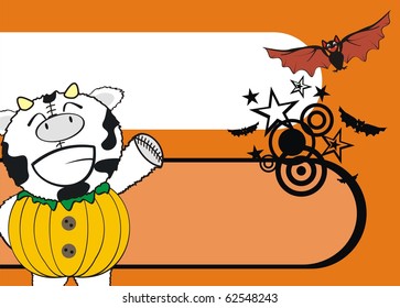 cow halloween background in vector format