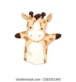 cow hand puppet cartoon. cow hand puppet sign. isolated symbol vector illustration