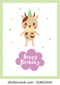 cow happy birthday greeting card