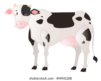 Cow with happy face illustration