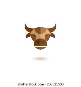 Cow head abstract isolated on a white backgrounds, vector illustration