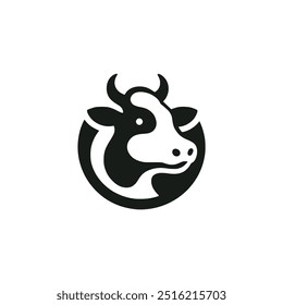 cow head animal farm logo vector illustration template design