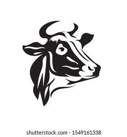 cow head animal icons logo designs