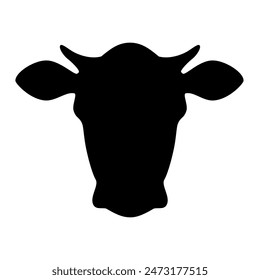 Cow head animal silhouette. Vector image