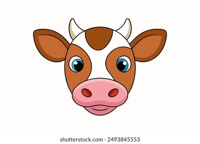 Cow Head Art-Vektorillustration
