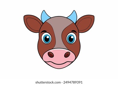 Cow head art vector illustration