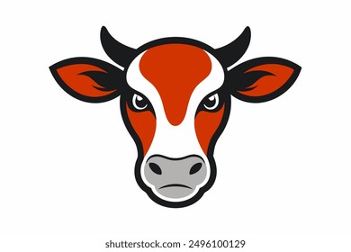 Cow head art vector illustration