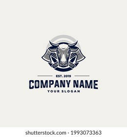 Cabeza de vaca con el logotipo de ejes ilustración.