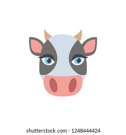 Vektor Stok Cow Head Cartoon Vector (Tanpa Royalti) 1248444424