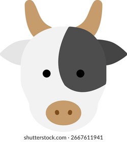 Cow Head Cartoon Vector Icon Illustration