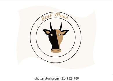 Cow head in circle. line icon. Farm Animal label. Beef, milk, lactose symbol. Vector illustration isolated on white