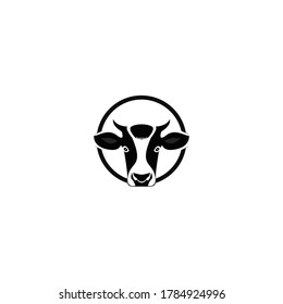 Cow head design vector icon with logo