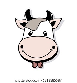 Cow head in doodle style