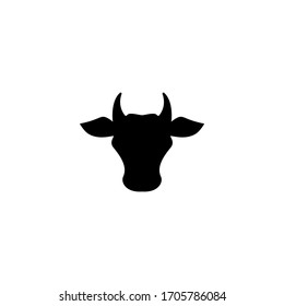 Cow head. Farm Animal. Beef or milk symbol. Vector illustration isolated on white