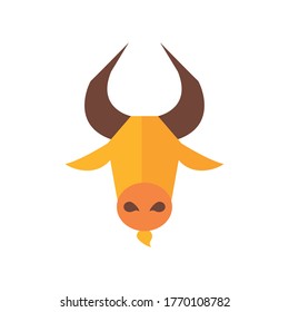 cow head flat style icon vector illustration design