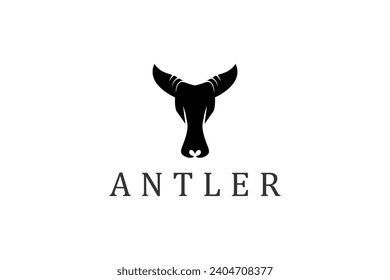 Cow head horns skull silhouette.