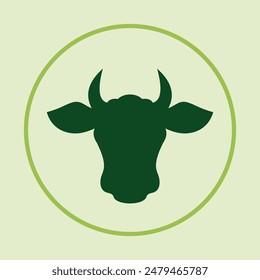 Cow head icon abstract background vector art illustration colorful design