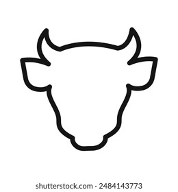 cow head icon black and white vector sign