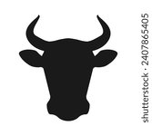 Cow head icon. Bull head silhouette. Vector illustration.